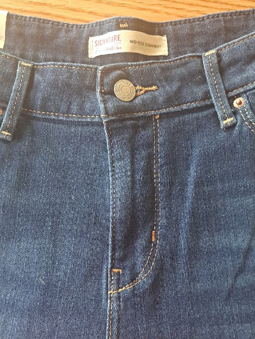 NWT, Signature by Levi Strauss, Size 14S Dark Indigo, Straight Leg Jeans - Picture 7 of 9